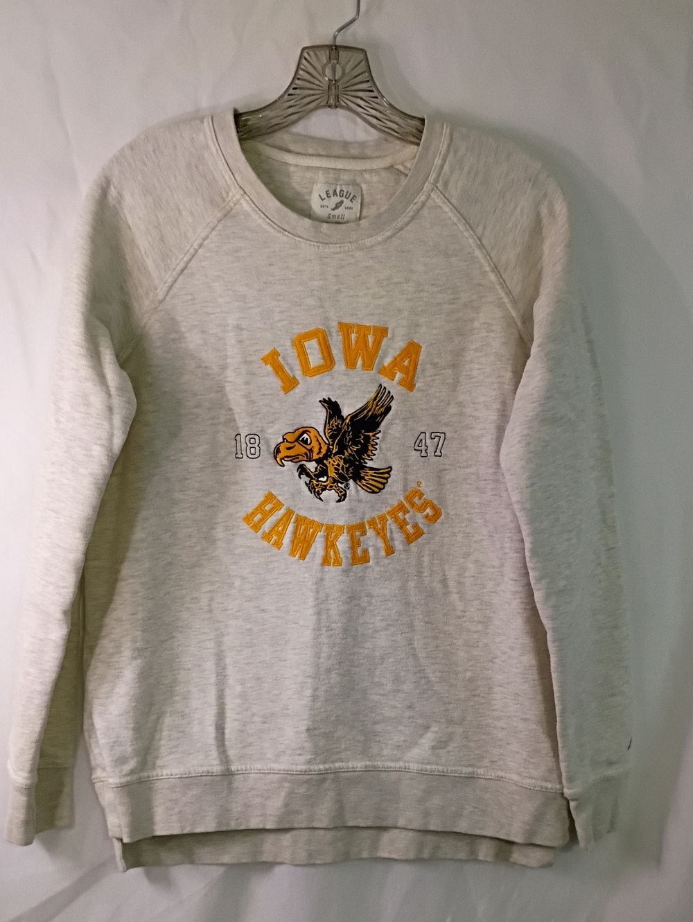 League Cream Iowa Hawkeyes Crewneck Sweatshirt